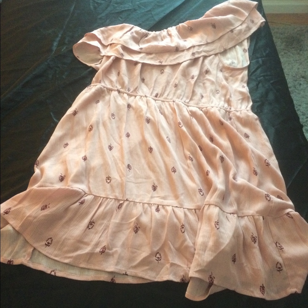 Pink one shoulder dress